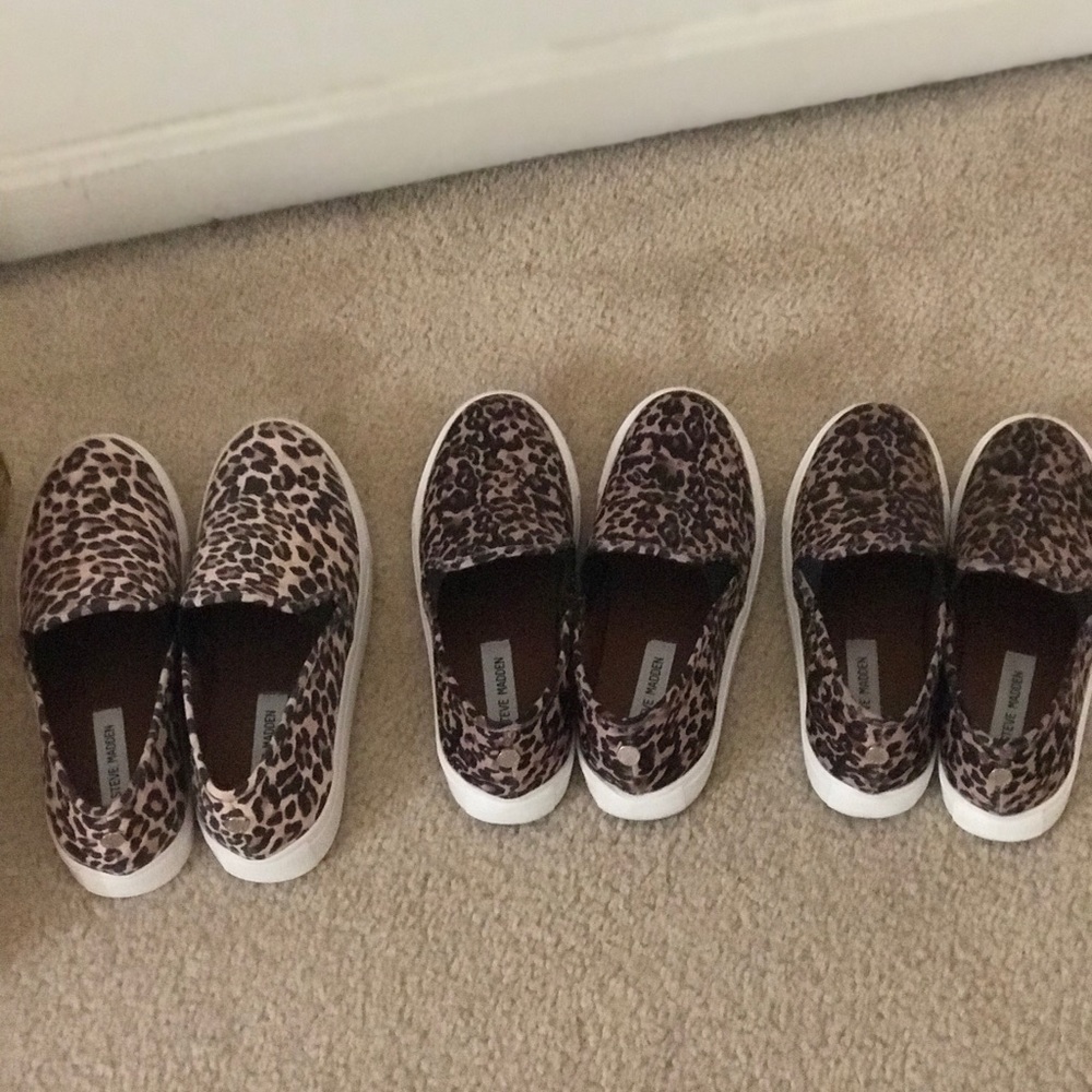 Steve Madden leopard print slip on shoes